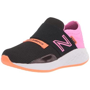 Imagem de New Balane Fresh Foam Roav V1 Bungee infantil, Preto/rosa vibrante/laranja vibrante, 2 Wide Infant