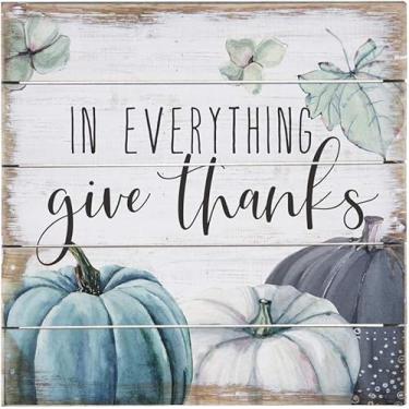 Imagem de Simply Said, paletes perfeitas INC – em tudo dá graças, placa de madeira rústica de 15,24 x 15,24 cm PET1690