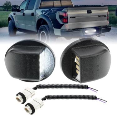 Imagem de NJSBYL Luz de placa de licença LED com chicote de fiação para 1980+ F100 F150 F250 F350 F450 F550 Super Duty Explorer Ranger Bronco Excursion Expedition Mark LT Conjunto de luz branca traseira