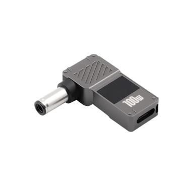 Imagem de Danfetsoy Adaptador CC de 90 graus 6,0 × 0,6 mm para USB C com tela digital, adaptador macho de 100 W DC para USB C fêmea, adequado para 4K 20V/5A para tablet, PC, câmera IP, alto-falante Bluetooth