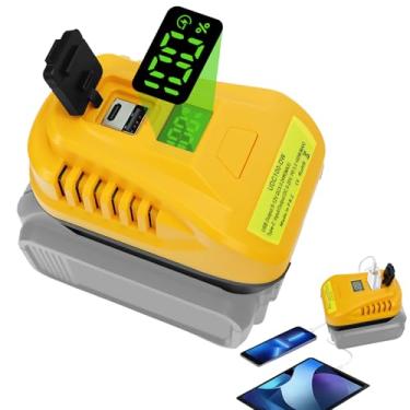 Imagem de Carregador de bateria USB de 100 W para Dewalt 20 V, adaptador de carregador com carregamento rápido tipo C e porta USB, para dispositivo elétrico e bateria Dewalt (apenas ferramenta)