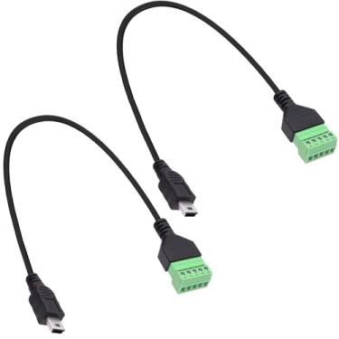 Imagem de YARCHONN Mini cabo conector de bloco de terminais de parafuso USB mini USB macho para bloco de terminais sem solda de 5 pinos cabo adaptador tipo plugável conversor cabo de extensão para reparo de