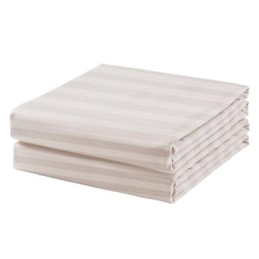 Imagem de Pacote com 2 lençóis Queen de algodão, lençol de cima 100% algodão egípcio 600 fios, fresco e respirável, resistente a rugas, desbotamento, manchas (pacote com 2)