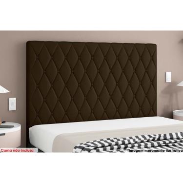 Imagem de Cabeceira Cama Box Estofada Casal Camponesa Plus Suede Cacau - Simbal