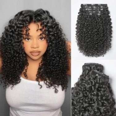 Imagem de Extensões de cabelo LUVME Invisible Clip, pacote com 2, encaracolado, 