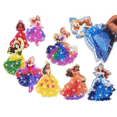 Imagem de skyenchant Princess Poke in Art Kit – Artesanato Mágico de Vestir, Atividade Divertida Criativa para Meninas, Melhor Presente de Aniversário para Idades de 4 a 9 Anos (8 peças) (Princesa-8)