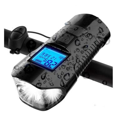 Imagem de Lanterna Bike Led Usb Recarregável Velocímetro A Prova Dágua