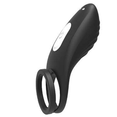 Imagem de Anel Peniano Duplo, 9 Modos de Vibração, S-Hande, Silicone, Recarregável USB, À Prova D'água, 11,2cm