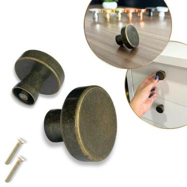 Imagem de Kit 12 Puxador Redondo P/ Gaveta, Armário, Móveis 34mm Metal - Compras