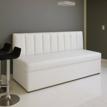 Imagem de Canto Alemão Preto Baú Encosto Ripado material sintético 90x45cm - Gen