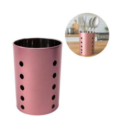 Imagem de Suporte Escorredor De Talheres Aço Inox Rose Gold 10x15cm - CRIE CONST