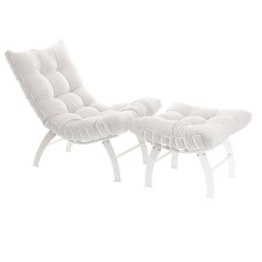 Imagem de Poltrona Com Puff Wire Costela White