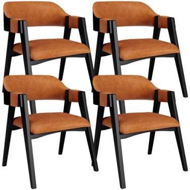 Imagem de Kit 4 Cadeiras Sala De Jantar Estar Living Estofada Suran L02 Preto ma