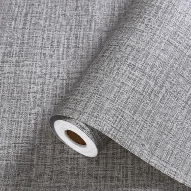 Imagem de Papel de parede Akywall Grey Grasscloth Vinil 40cm x 12m Impermeável