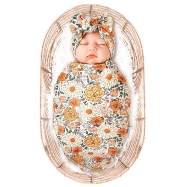 Imagem de Conjunto de cobertores de recepção Konssy Baby Girl Newborn com faixa 