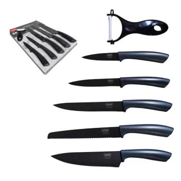 Imagem de Kit Churrasqueiro Jogo de Faca Cutelo Profissional p/carne