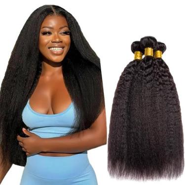 Imagem de Pacotes de cabelo YOUNGHANN Kinky Straight Brazilian Virgin 18cm