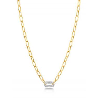 Imagem de Colar de Prata 925 com Banho em Ouro Amarelo 18k com Moissanite - Safi