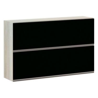Imagem de Armário Basculante Duplo 120cm 2 Portas Legno Crema C/Preto