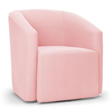 Imagem de Poltrona Stella Max Suede Base Giratória - D'rossi Cor Rosa Bebê