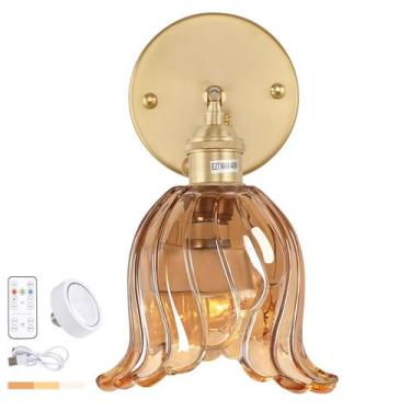 Imagem de Arandela de parede Shenmoyl Vintage recarregável com controle remoto