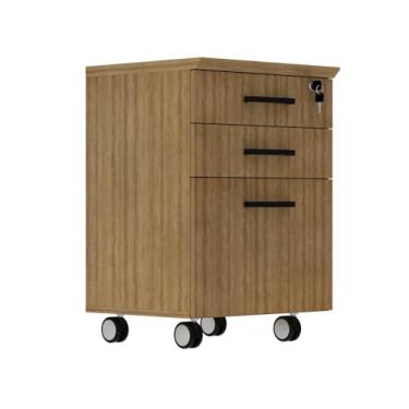 Imagem de Gaveteiro Arquivo 3 Gavetas 1 Chave com Rodízio 46cm Tecnomobili Amêndoa - Me4196