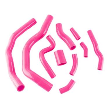 Imagem de XAJINGSU Kit de tubo de mangueira de radiador de silicone 10 peças para BMW MINI COOPER S R52 R53 2001-2006 3 camadas 4,5 mm 11 cores (rosa brilhante)