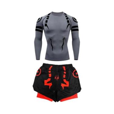 Imagem de Conjunto de Fitness Jujutsu Kaisen Masculino - Camisa 3D de Secagem Rá