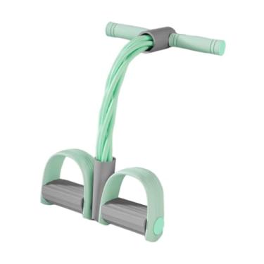 Imagem de Vaveren Faixa elástica para exercícios abdominais, corda elástica para puxar o tornozelo, pedal para mulheres, Cinza Verde