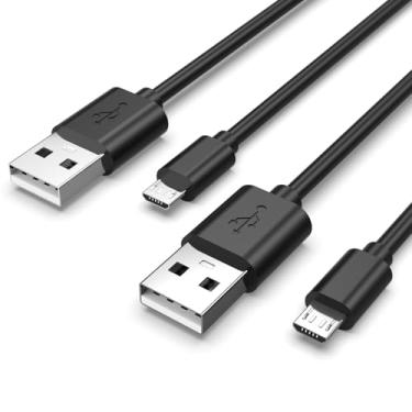Imagem de Pacote com 2 cabos de carregamento micro USB para tablet Kindle, telefone Android, cabo de alimentação de sincronização de dados de alta velocidade