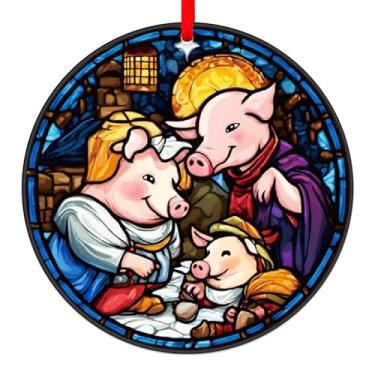 Imagem de Enfeites de Natal para presépio religiosos, cristãos, decorações penduradas, ornamentos de nascimento de Jesus, presentes de Natal para mulheres, família, amigas, presépio para árvore de Natal