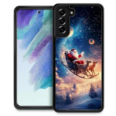 Imagem de DAIZAG Capa compatível com Samsung Galaxy S22, trenó de Natal, antiqueda, à prova de arranhões, capa protetora com padrão personalizado