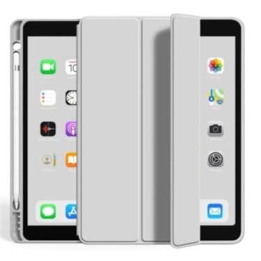 Imagem de Capa tabletCapa ipad magnetico inteligente com slot de canetas compativel Air 2 4 5 10.5 12,9 7 8 9 11 M2 M4 10 geracao A16(iPad 10 geracao/A16,cinza claro)