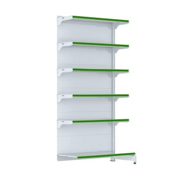 Imagem de Gondola Parede 202 FIT Farmacia Continu 6 Bd Branco Pe Verde