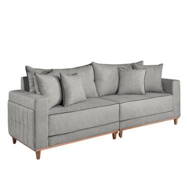 Imagem de Sofá 3 Lugares Living Montes Claros Boucle Cinza 216cm