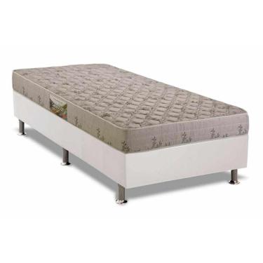 Imagem de Cama Box Solteiro: Colchão Espuma Herval D33 Cannes + Base Crc Courano White(88X188)