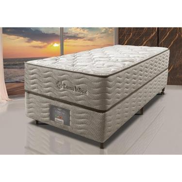 Imagem de Cama Box Solteiro Colchão Euro + Box 88x188x71 Molas Ensacadas Cama Inbox Ocean Bege