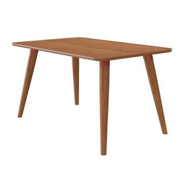 Imagem de Mesa De Sala Jantar Adele C/ Tampo Madeirado 130x80cm Carvalho/cinamomo - Cimol