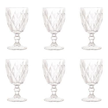 Imagem de Conjunto De Taças De Vidro Para água 6 Peças 325 Ml Diamonds Transparente Lyor