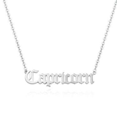 Imagem de Colar feminino com 12 constelações, banhado a prata, pingente de nome de constelação, de aço inoxidável, One size, Metal, Sem Pedra Preciosa