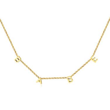 Imagem de Colares com letras para mulheres, mãe, mãe, avó, filha, amor, colar, perfeito, personalizado, banhado a ouro 18K, joias de aço inoxidável, aniversário, dia das mães, presentes de Natal, Metal