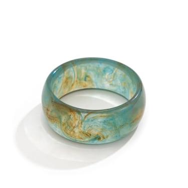 Imagem de Pulseiras de resina de banda larga grande para mulheres, moda grossa, pulseira de acrílico, pulseiras coloridas de plástico transparente, joias grandes, acessórios azuis, Large, Zinco, Sem Pedra