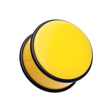 Imagem de SKIN METALS Acrílico colorido neon sem alargador de orelha vendido como par, 0 GA (8mm), Acrílico, Sem Pedra Preciosa