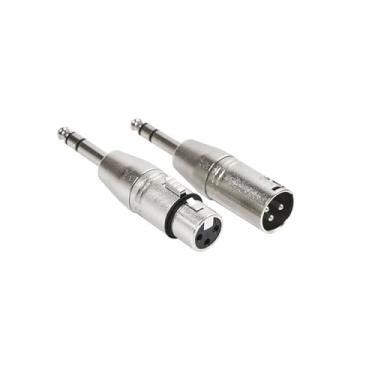 Imagem de Voluty Tek Adaptador macho para XLR macho de 6,35 mm e conector fêmea TRS para XLR para misturadores, 2 peças