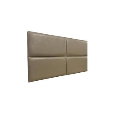 Imagem de Cabeceira Estofada Casal 4 Blocos Não é Segredo Facto Marrom Escuro 140x60