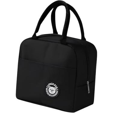 Imagem de Bolsa Térmica Lancheira para Marmita com Alça | Isotérmica Impermeável e Compacta | Mantém Alimentos Frescos | Ideal para Trabalho Escola e Passeios (PRETO)