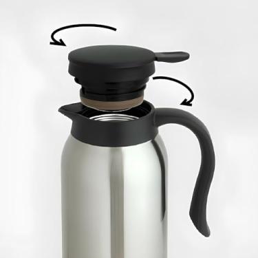 Imagem de Garrafa Térmica Inox Escovado 800ml | Parede Dupla Aço Inoxidável | Conservação Pro-Térmica (Quente/Frio) | Cor Preto