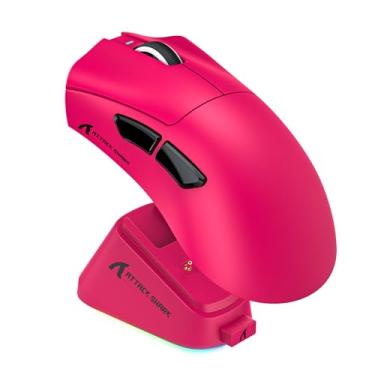 Imagem de ATTACK SHARK Mouse para jogos V3 Pro Wireless Esports com base de carregamento magnético: 62 g leve - 1K Polling-25K DPI-PAW3311 sensor, com fio/BT/2,4 GHz programável, BK52820 IC para PC Mac Win
