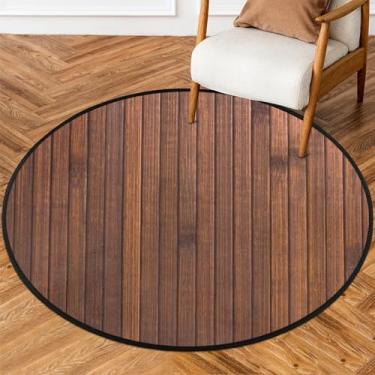 Imagem de Tapete redondo de 1,5 m mar simples madeira macia tapete circular antiderrapante lavável tapete de porta para interior quarto berçário sala de estar cozinha banheiro entrada casa tapete decoração