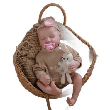 Imagem de Bebê Reborn Menina, Recém Nascida, Dormindo, Realista.
